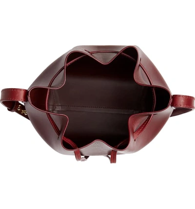 Shop Mansur Gavriel Mini Leather Bucket Bag In Bordo