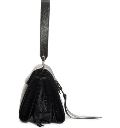 Shop Valentino Medium V-ring Leather Shoulder Bag In Nero
