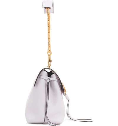 Shop Valentino V-ring Leather Shoulder Bag In Bianco Ottico/ Bianco Ottico