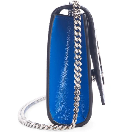 Shop Saint Laurent Small Kate Calfskin Leather Crossbody Bag In Neon Blue