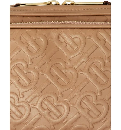 Burberry Small Monogram-embossed Leather Camera Bag In Neutrals