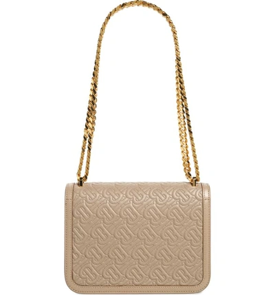 Shop Burberry Small Tb Quilted Monogram Lambskin Bag In Honey