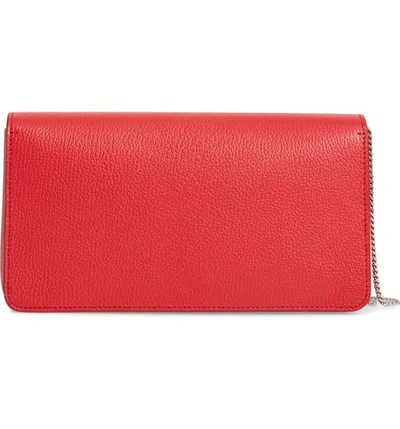 Shop Burberry Grace Leather Clutch In Bright Red Rt