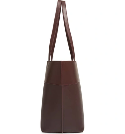 Shop Apc Small Totally Leather Tote In Gac Bordeaux