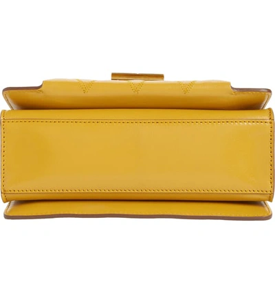 Shop Givenchy Small Gv3 Diamond Quilted Leather Crossbody Bag - Yellow In Golden