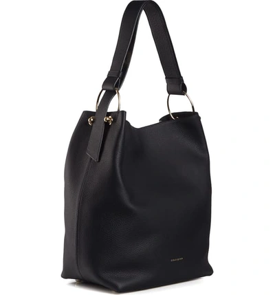 Shop Strathberry Medium Lana Leather Bucket Bag In Black
