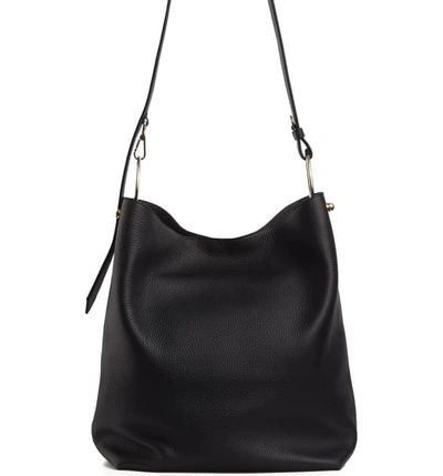 Shop Strathberry Medium Lana Leather Bucket Bag In Black