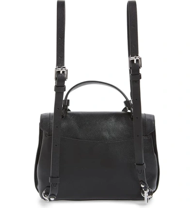 Shop Rebecca Minkoff Medium Stella Convertible Leather Satchel In Black