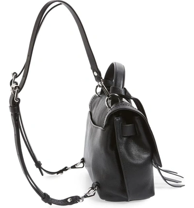 Shop Rebecca Minkoff Medium Stella Convertible Leather Satchel In Black