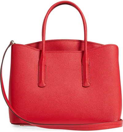 Shop Kate Spade Large Margaux Leather Satchel In Hot Chili