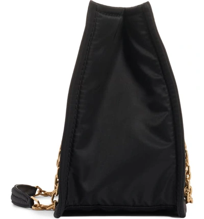 Shop Prada Logo Nylon Shoulder Bag - Black In Nero