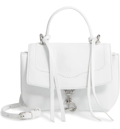 Shop Rebecca Minkoff Mini Stella Leather Satchel In Optic White