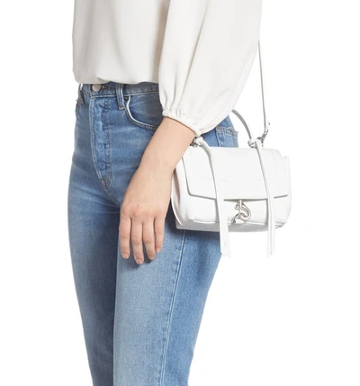 Shop Rebecca Minkoff Mini Stella Leather Satchel In Optic White