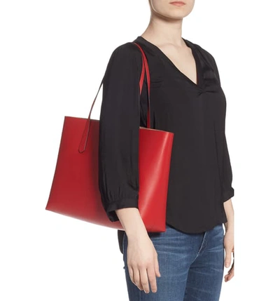 Shop Kate Spade Large Molly Leather Tote In Hot Chili