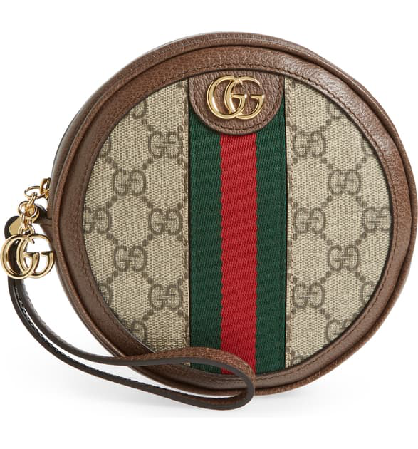 gucci ophidia gg supreme canvas wristlet