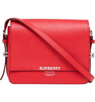 Shop Burberry Small Grace Leather Bag In Bright Red Rt