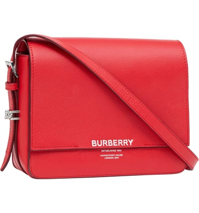 Shop Burberry Small Grace Leather Bag In Bright Red Rt