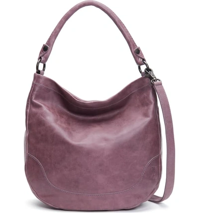 Shop Frye Melissa Leather Hobo In Lilac