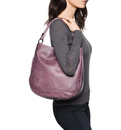 Shop Frye Melissa Leather Hobo In Lilac