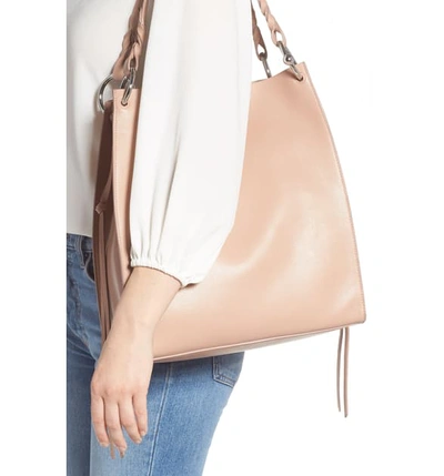 Shop Rebecca Minkoff Kate Soft North/south Leather Tote - Beige In Doe