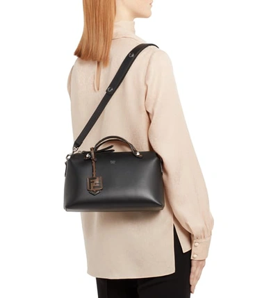 Shop Fendi Medium By The Way Leather Shoulder Bag In Nero/ Maya