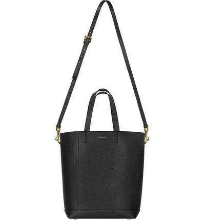 Shop Anine Bing Lyon Water Repellent Leather Tote - Black