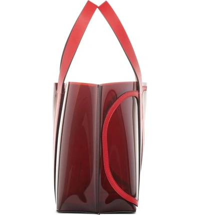 Shop Valentino Small Escape V-logo Tote - Burgundy In Rubin/ Rouge Pur