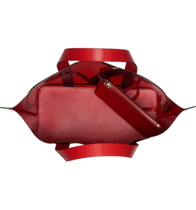 Shop Valentino Small Escape V-logo Tote - Burgundy In Rubin/ Rouge Pur