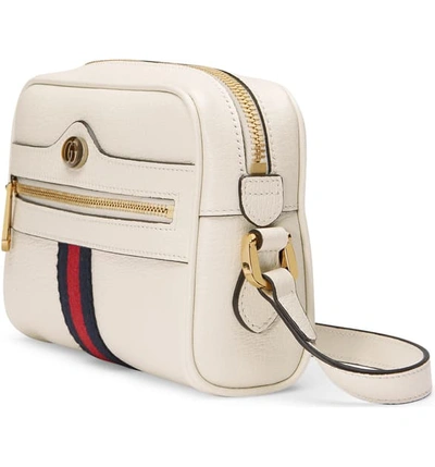 Shop Gucci Minimini Leather Crossbody Bag In Mystic White/ Blue Red Blue