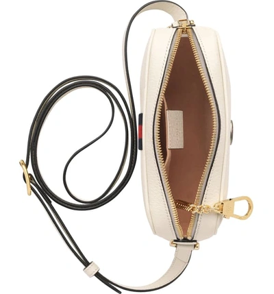 Shop Gucci Minimini Leather Crossbody Bag In Mystic White/ Blue Red Blue