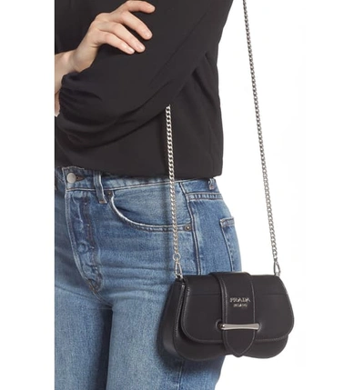 Shop Prada Convertible Calfskin Leather Belt Bag In Nero