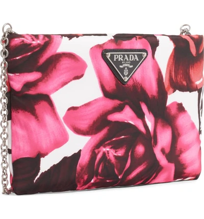 Shop Prada Roses Nylon Shoulder Bag - Pink