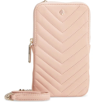 Shop Kate Spade Amelia Quilted Leather Phone Crossbody Bag - Pink In Flapper Pink