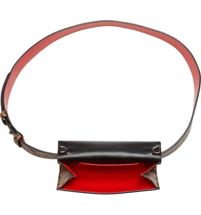 Shop Christian Louboutin Boudoir Leather Belt Bag - Brown In Caramel/ Silver