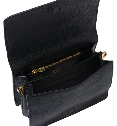 Prada Vitello Daino Double Compartment Leather Crossbody Bag
