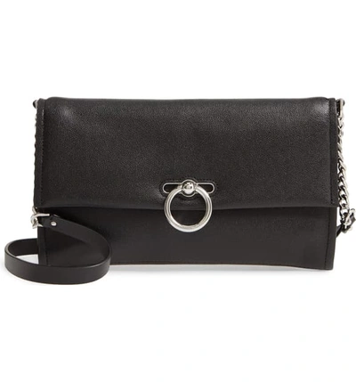 Shop Rebecca Minkoff Jean Convertible Leather Crossbody Bag In Black