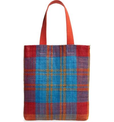 Shop Clare V Carryall Woven Leather Tote In Pop