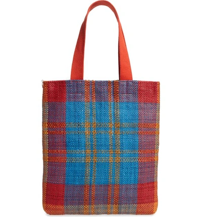 Shop Clare V Carryall Woven Leather Tote In Pop
