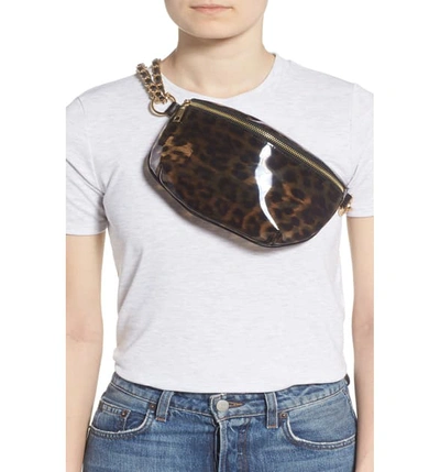 Shop Steve Madden Transparent Convertible Belt Bag - Black In Leopard