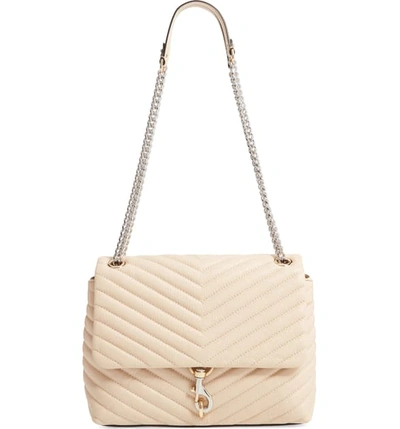 Shop Rebecca Minkoff Edie Flap Quilted Leather Shoulder Bag - Beige In Clay