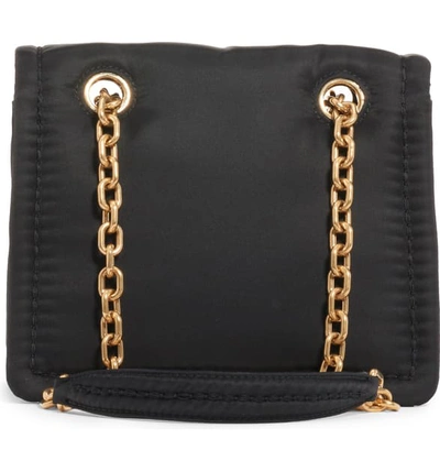 Shop Prada Jewel Embellished Nylon Shoulder Bag - Black In Rubino/ Rosso