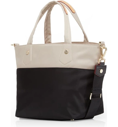 Shop Mz Wallace Mini Soho Tote In Dune And Black Color Block