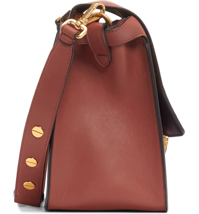 Shop Fendi Large Kan U Leather Shoulder Bag In Rust/ Oro Vibrato