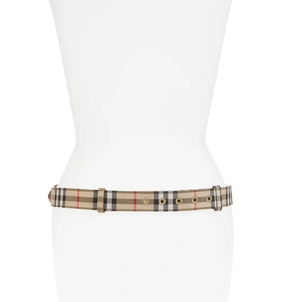 Shop Burberry Vintage Check Belt Bag In Archive Beige