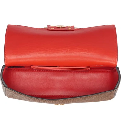 Shop Fendi Leather Belt Bag In Mud/ Vibrato Gold