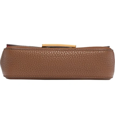 Shop Fendi Leather Belt Bag In Mud/ Vibrato Gold