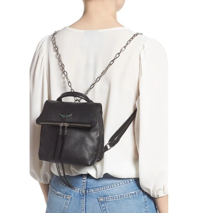 Shop Zadig & Voltaire Romi Grained Leather Backpack In Noir