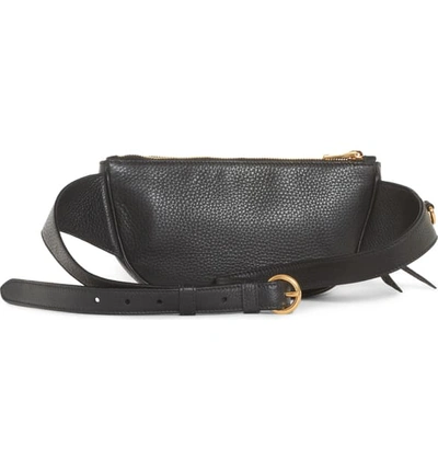 Shop Prada Daino Leather Belt Bag In Nero