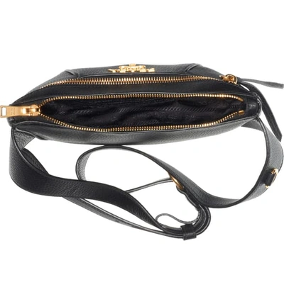 Shop Prada Daino Leather Belt Bag In Nero