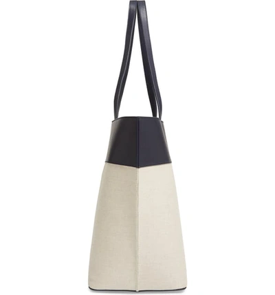 Shop Apc Totally Leather & Canvas Tote Bag - Blue In Iak Dark Navy